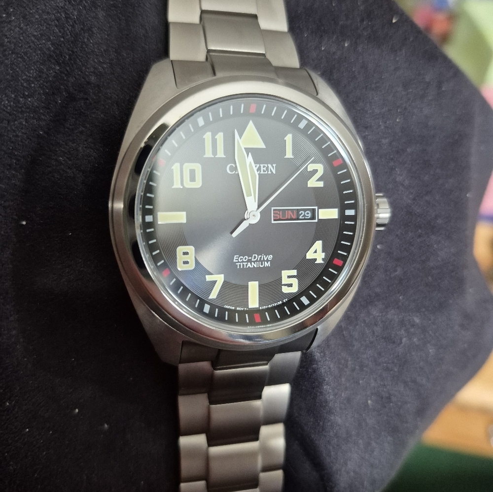 Citizen Garrison Titanium Eco Drive Watch 43mm Black Dial - Picture 13 of 13